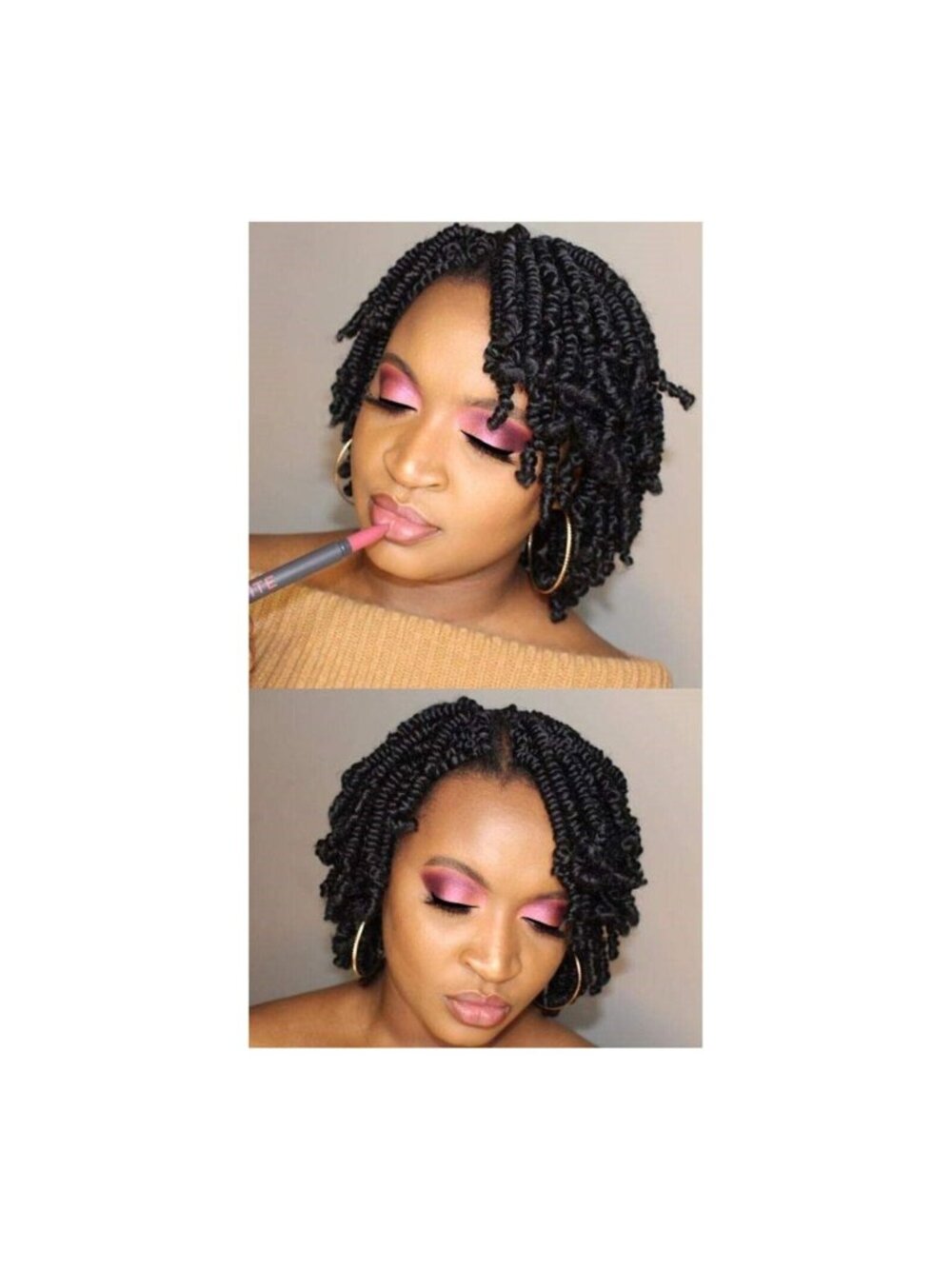 Pretwistd Crochet Hair Spring Twist Crochet Hair Pre 8 Inch (Pack of 4) 1B#